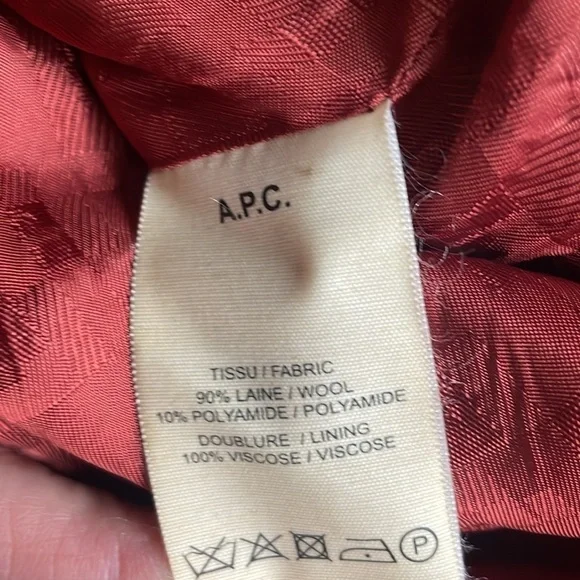 A.P.C. 100% Wool Double Breasted Coat Jacket - Picture 4 of 4